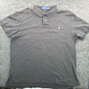Polo Ralph Lauren Mens XL Pima Soft Touch Polo Shirt Black SS Pony Logo
